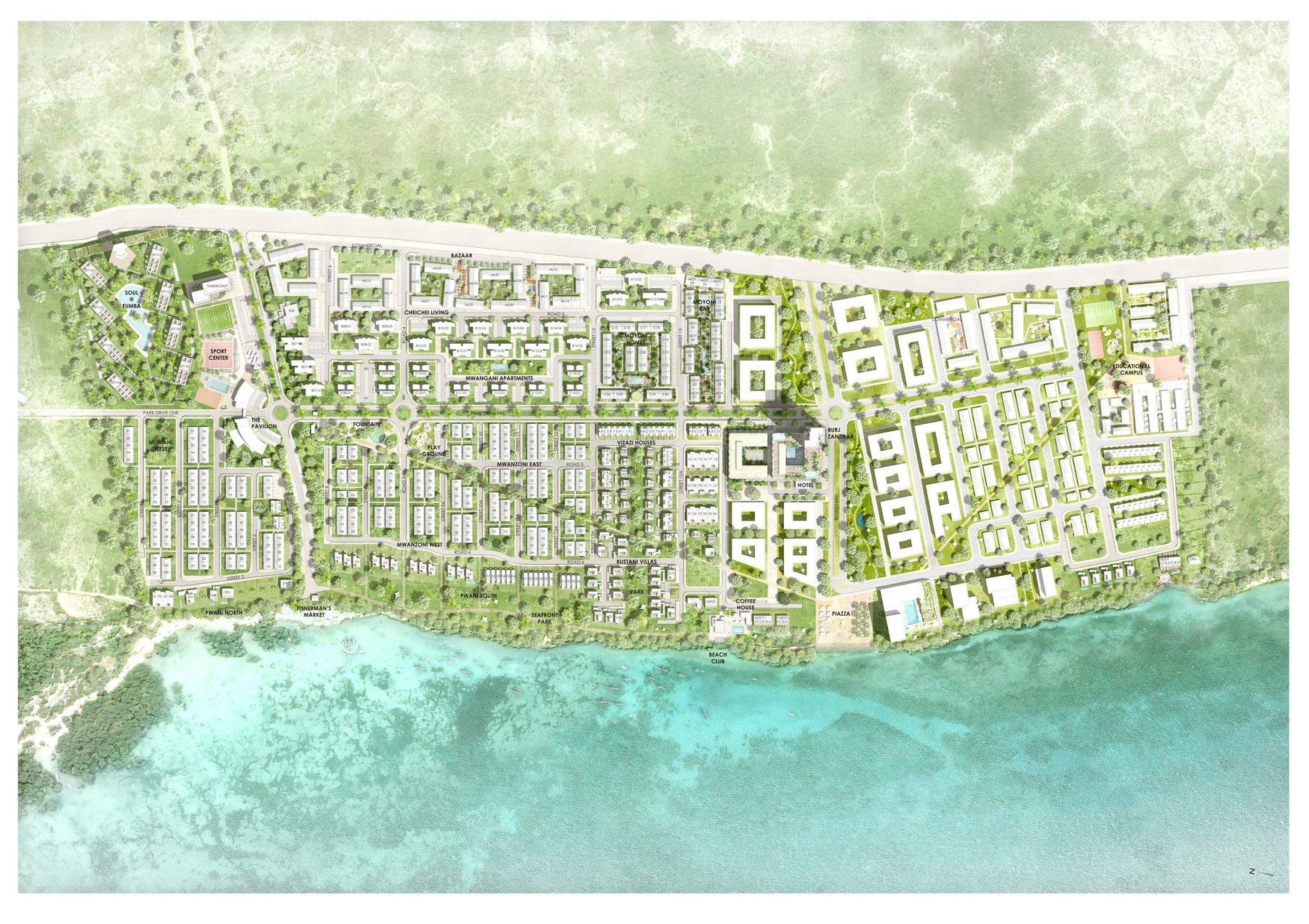 Fumba Town development from above